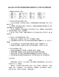 2022-2023学年四川省成都市简阳市简城学区七下期中语文模拟试卷（含答案解析）