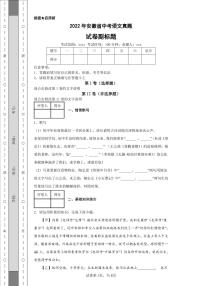 2022年安徽省中考语文真题附答案解析（高清版）