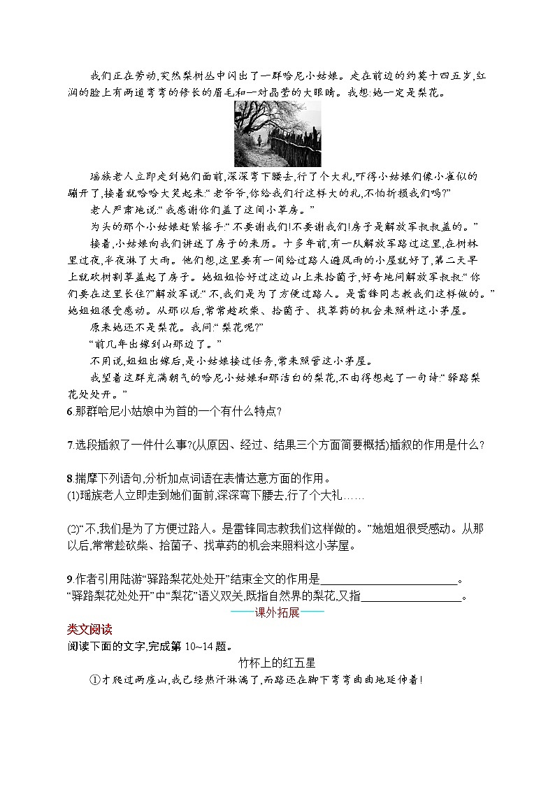 部编七年级语文下册15 驿路梨花同步练习02