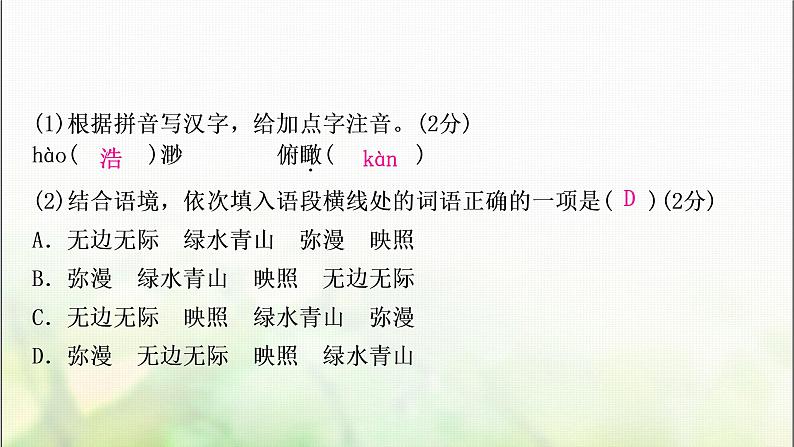 中考语文复习新考法引领训练一语段综合题作业课件第4页