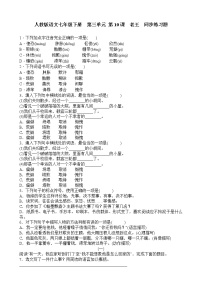 初中语文人教部编版七年级下册老王综合训练题