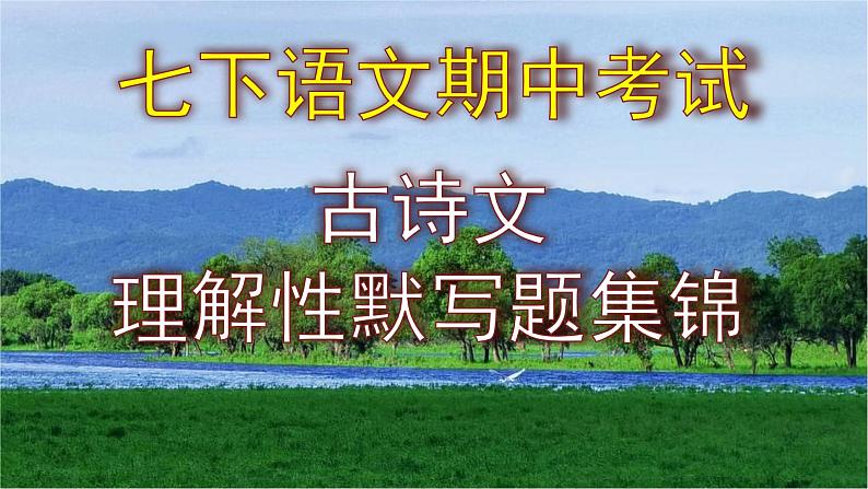 七下语文期中考试古诗文理解性默写题集锦含答案课件PPT01