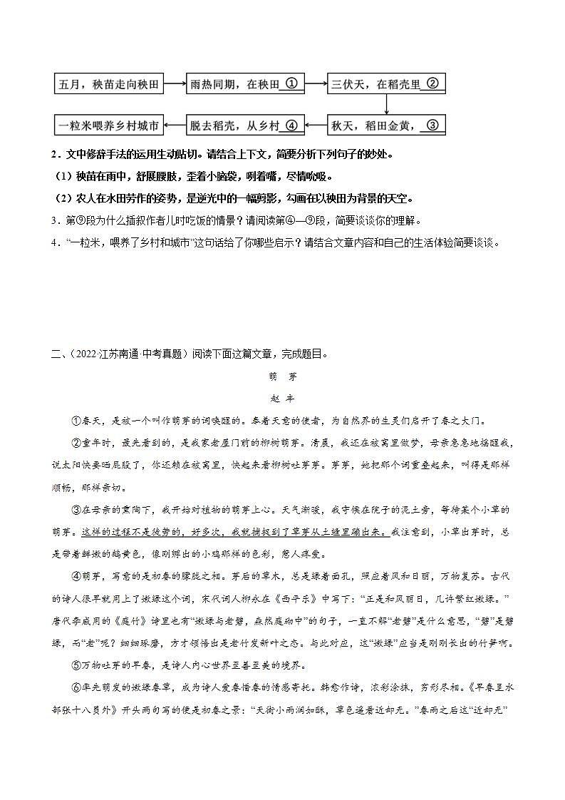 备战2023年中考语文一轮复习课件+习题 专题13:记叙文阅读之句子的理解与赏析 (全国通用)03