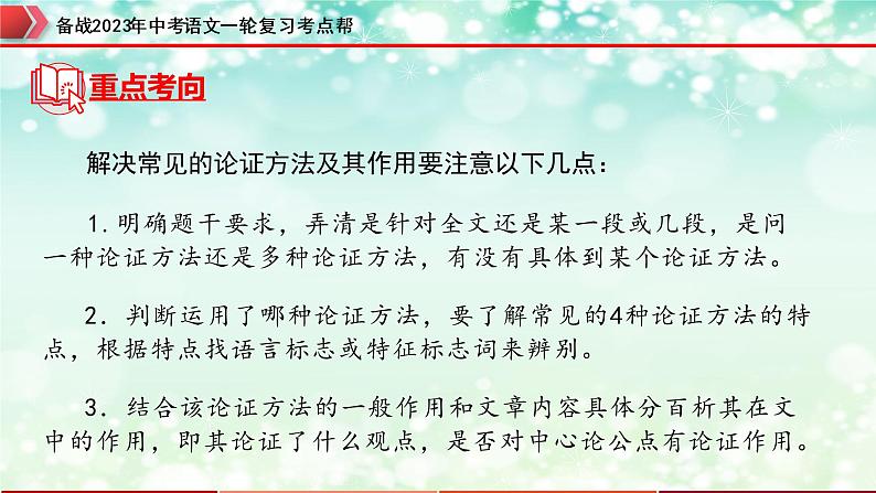 备战2023年中考语文一轮复习课件+习题  专题22:议论文阅读之论证方法及其作用 (全国通用)06