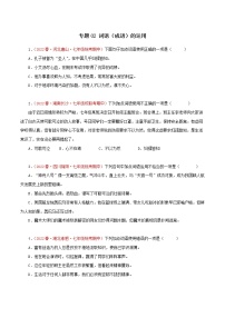 2022-2023年部编版语文七年级下册专项复习精讲精练：专题02：词语（成语）运用（原卷版+解析版）