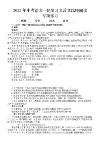 2023年中考语文一轮复习文言文比较阅读专项练习