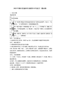 2023年浙江省温州市龙港市中考语文一模试卷(含答案解析)