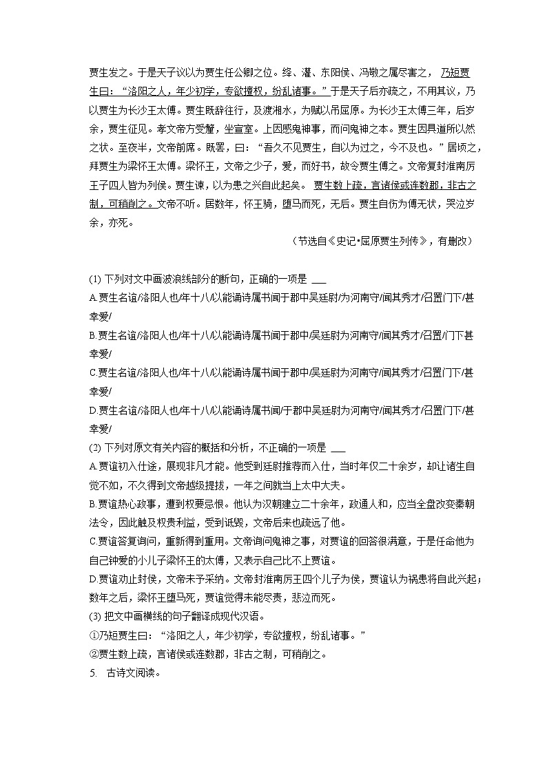 2023年湖北省黄石市大冶市还地桥镇教联体中考语文联考试卷(含答案解析)03