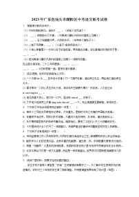 2023年广东省汕头市潮阳区中考语文联考试卷(含答案解析)