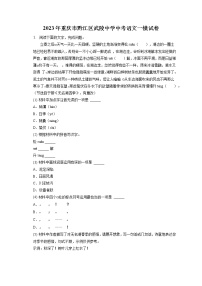 2023年重庆市黔江区武陵中学中考语文一模试卷(含答案解析)