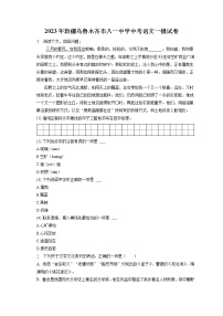 2023年新疆烏魯木齊市八一中學(xué)中考語(yǔ)文一模試卷(含答案解析)