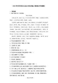 2023年中考语文文言文专项训练《周亚夫军细柳》（含答案）