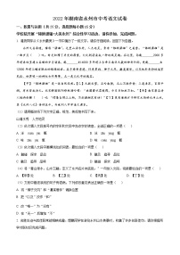 2022年湖南省永州市中考语文真题（原卷版）