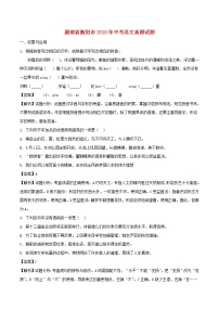 湖南省衡阳市2018年中考语文真题试题（含解析）