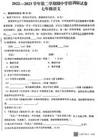 河南省周口市郸城县2022-2023学年七年级下学期期中考试语文试题