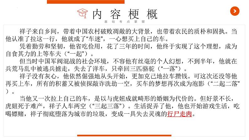 《骆驼祥子》复习课件-中考一轮复习第二弹:名著导读05