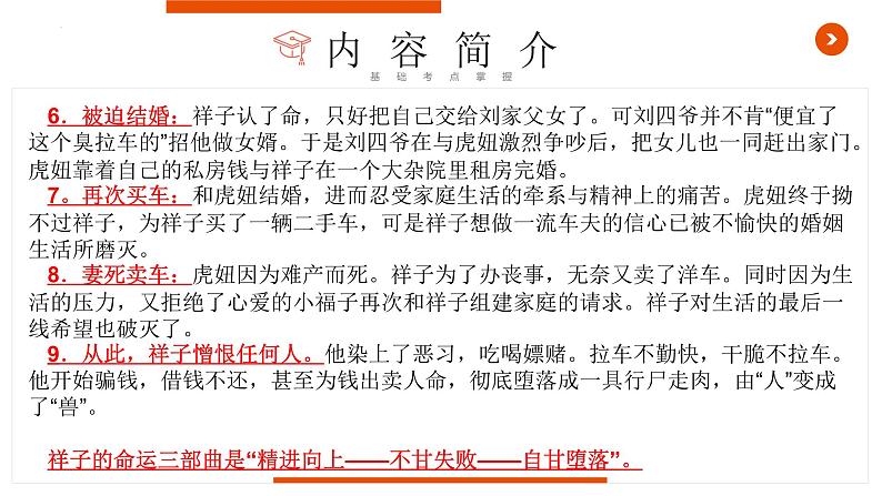 《骆驼祥子》复习课件-中考一轮复习第二弹:名著导读07