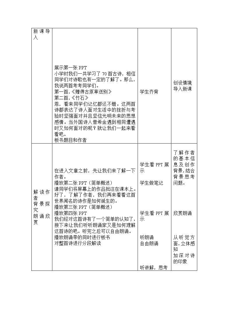 第19课《外国诗两首-假如生活欺骗了你》教学设计4-七年级语文下册统编版第3页