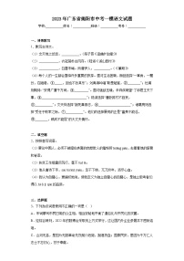 2023年广东省揭阳市中考一模语文试题（含答案）