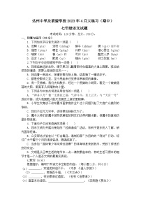 四川省达州市达川区达州中学联盟2022-2023学年七年级下学期5月期中语文试题（含答案）