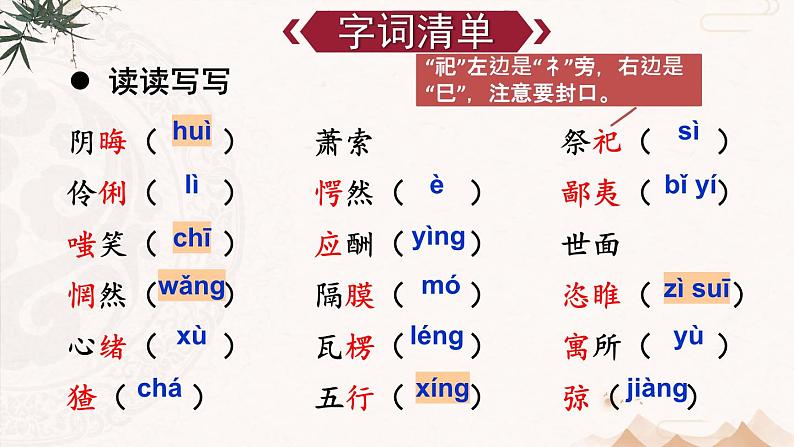 人教版9语上 第4单元 15 故乡 PPT课件+教案08