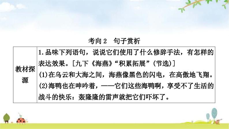 中考语文复习考点3句子理解与赏析教学课件第6页