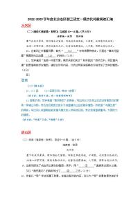 2023年北京初三一模语文分类汇编-古诗阅读