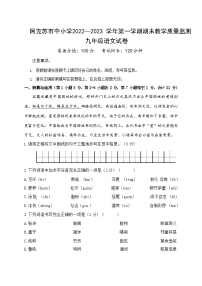 新疆阿克苏地区2022-2023学年九年级上学期期末质量监测语文试卷