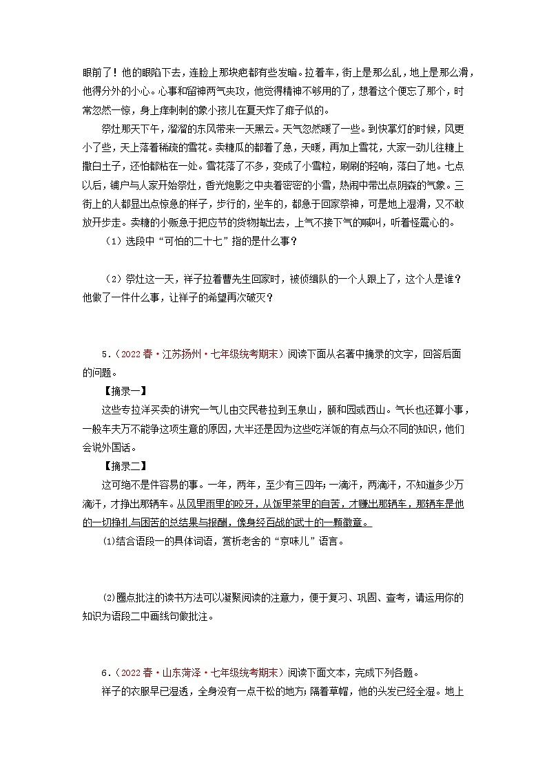 专题08 名著导读-2022-2023学年七年级语文下学期期末备考专题复习(全国通用)第2页
