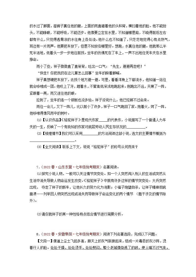 专题08 名著导读-2022-2023学年七年级语文下学期期末备考专题复习(全国通用)第3页