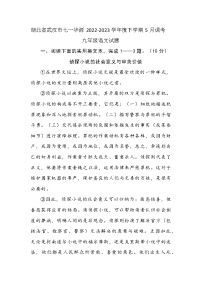 湖北省武汉市七一华源2022-2023学年度下学期5月调考九年级语文试题（含答案）