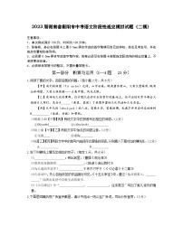 2023届湖南省衡阳市中考语文阶段性适应模拟试题（二模）含解析