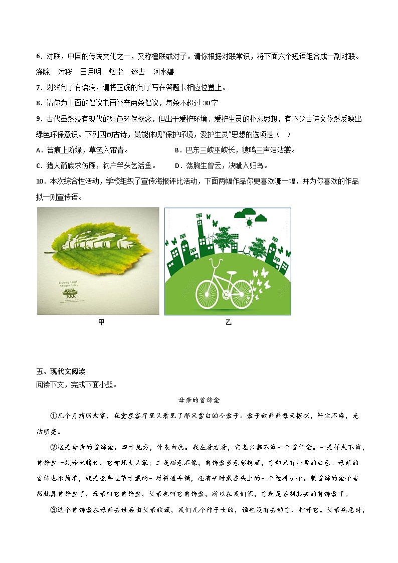 期末复习 2022—2023学年统编版语文八年级下册第3页