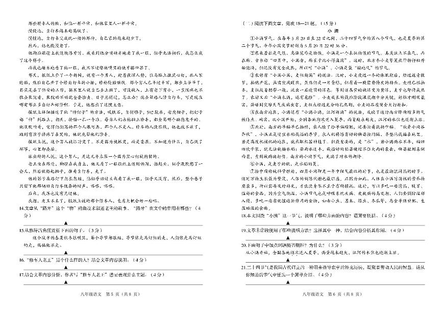 四川省涼山州寧南縣初級(jí)中學(xué)2022-2023學(xué)年八年級(jí)下學(xué)期第二次月考語文試題第3頁