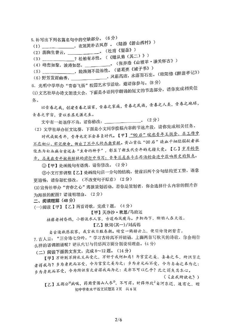 2023年山东省临沂市罗庄区中考二模语文试题02
