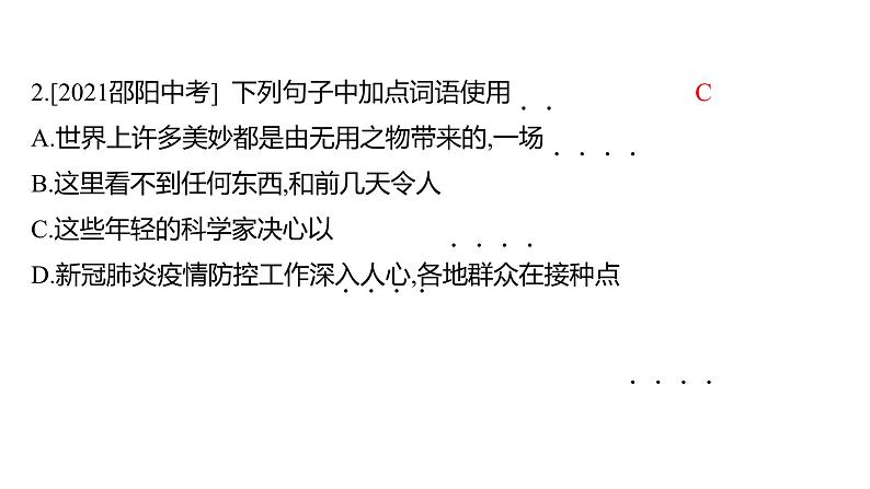 中考语文三轮冲刺训练-- 专题二 词语理解与运用(课件)第4页