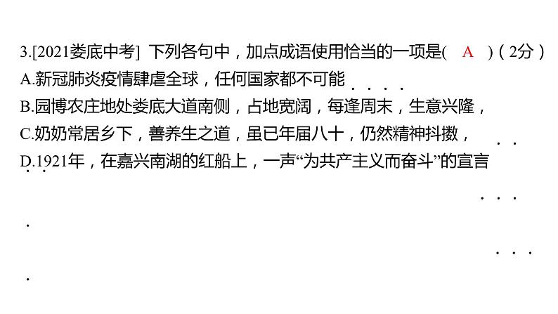 中考语文三轮冲刺训练-- 专题二 词语理解与运用(课件)第6页