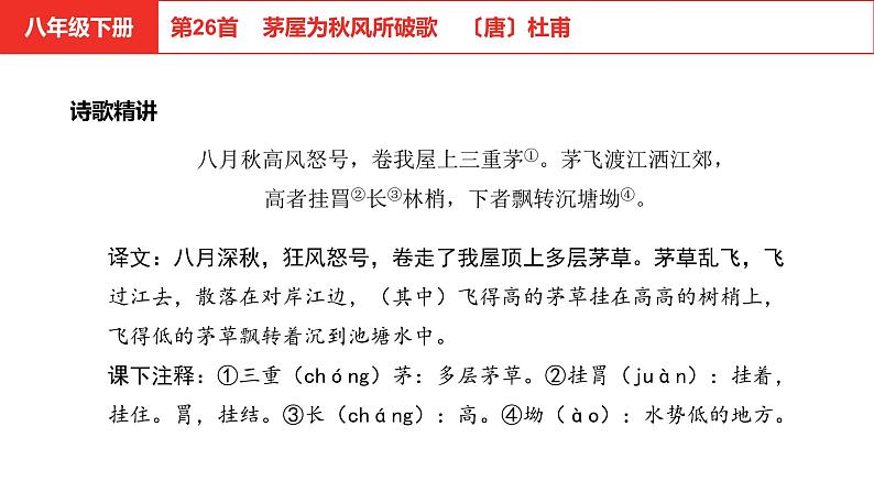 中考语文文言文复习-- 茅屋为秋风所破歌课件PPT第2页