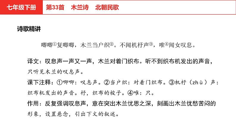中考语文文言文复习-- 木兰诗课件PPT02