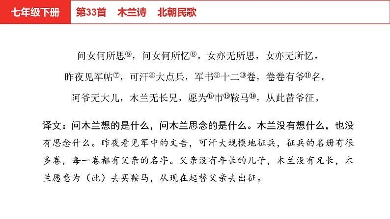 中考语文文言文复习-- 木兰诗课件PPT03