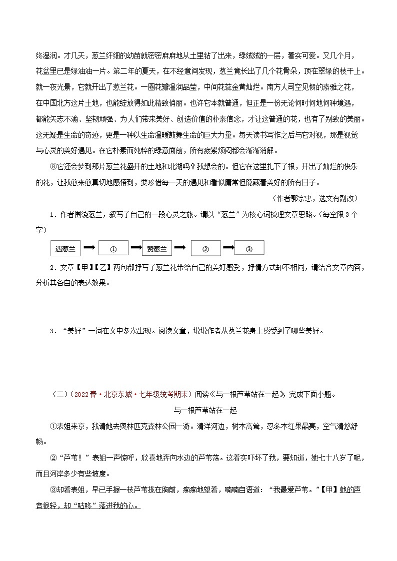 专题07 散文阅读-2022-2023学年七年级语文下学期期末备考专题复习(北京专用)02