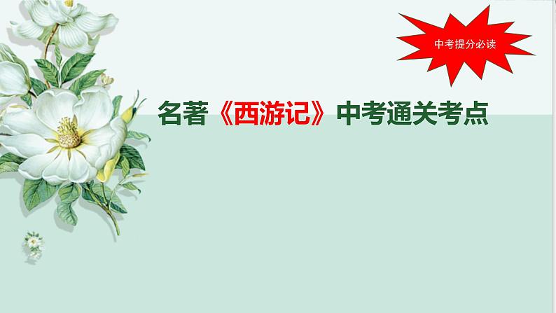 名著西游记中考通关考点课件PPT01