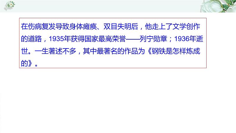 中考名著《钢铁是怎样炼成的》通关考点课件PPT第5页