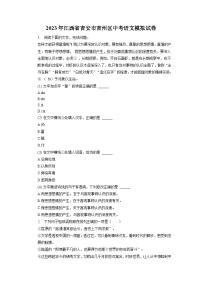 2023年江西省吉安市吉州区中考模拟语文试卷