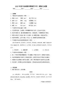 2023年四川省成都市郫都区中考二模语文试题（含解析）