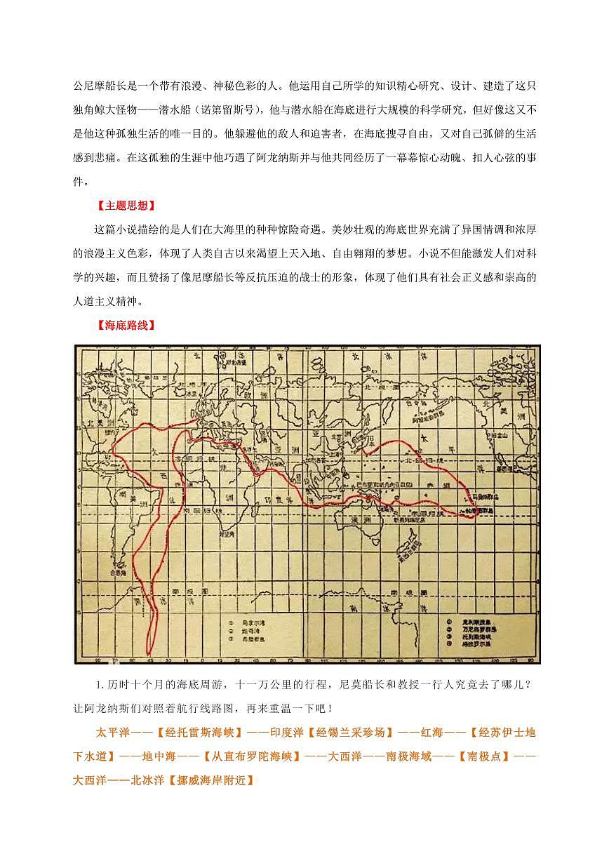 部編版語文七年級上冊《海底兩萬里》考點(diǎn)梳理第2頁