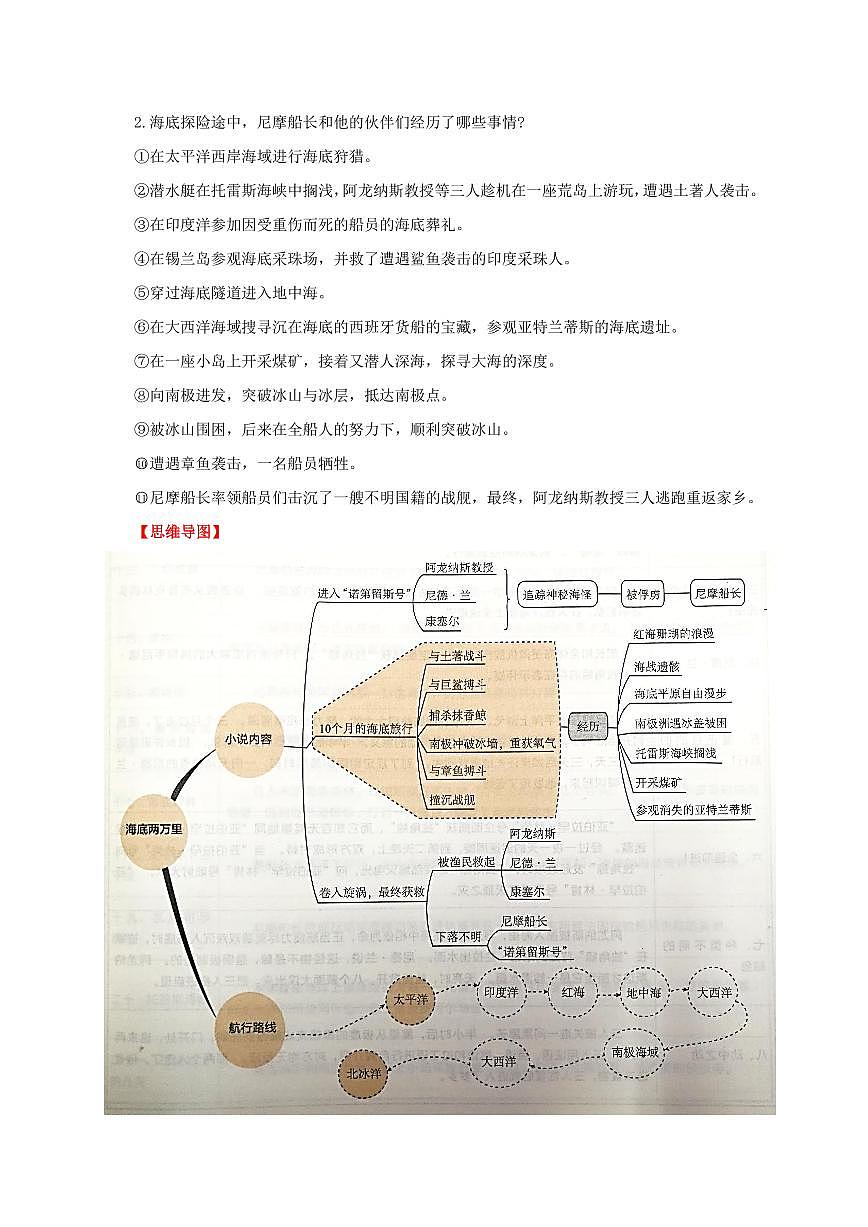 部編版語文七年級上冊《海底兩萬里》考點(diǎn)梳理第3頁