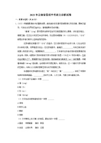 2023年云南省昆明中考诊断语文试卷