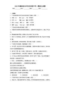 2023年湖南省永州市东安县中考二模语文试题（含答案）