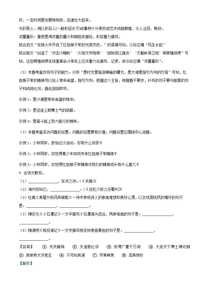 2023年海南省中考模拟语文试题(信息卷)(解析版)第3页